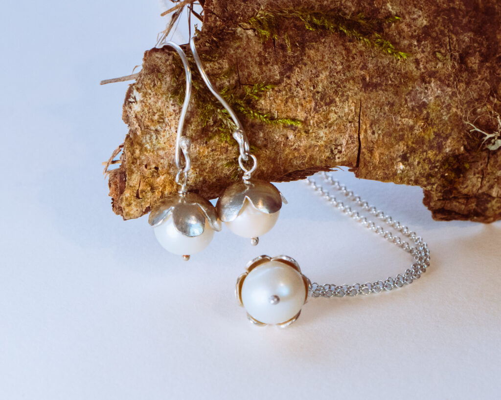 silver domed pendant